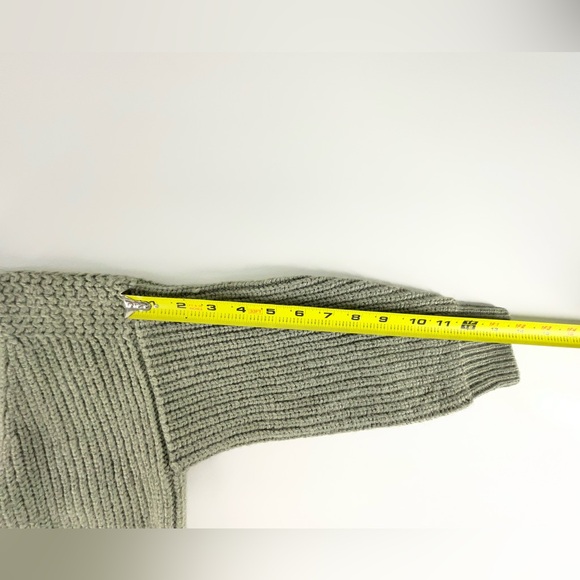 Zara Kids Girls Sage Green Chunky Knit Wrap Front Tie Cozy Cardigan | 8-9 - Picture 11 of 12